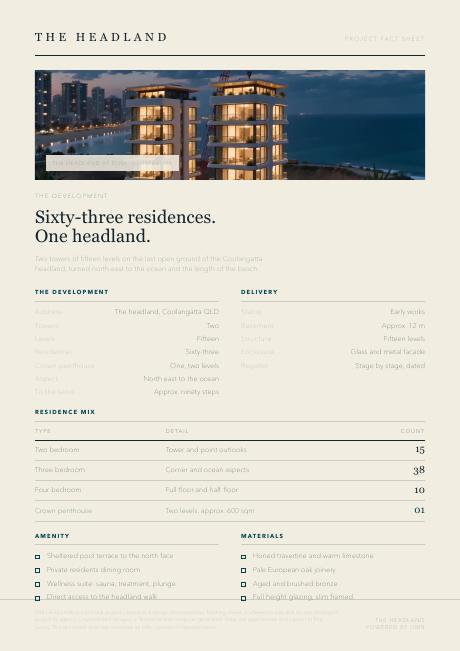Project fact sheet, A4 fact sheet